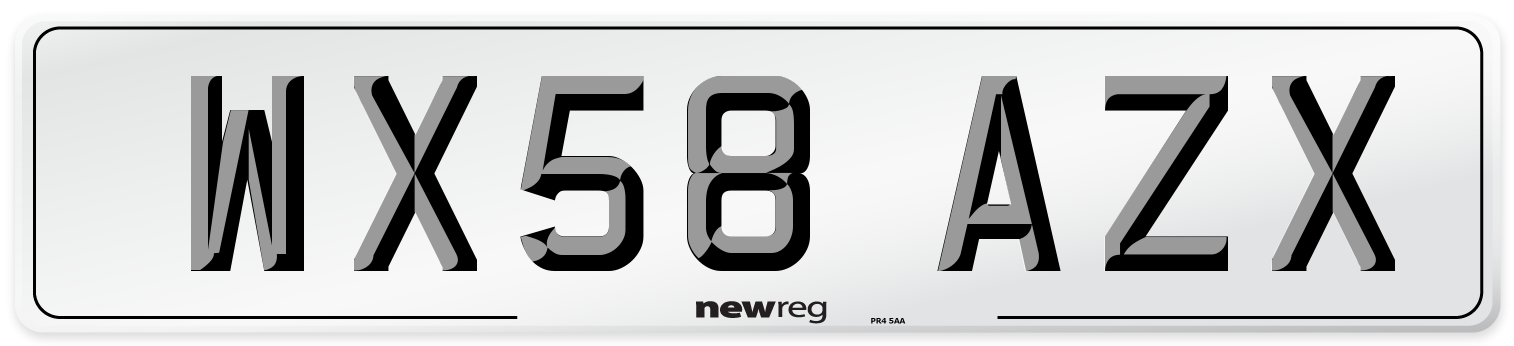WX58 AZX Number Plate from New Reg